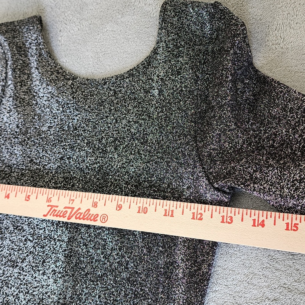 Divided Women's Black Glitter Size‎ 2 Long Sleeve Sheath Style Dress - Picture 5 of 7